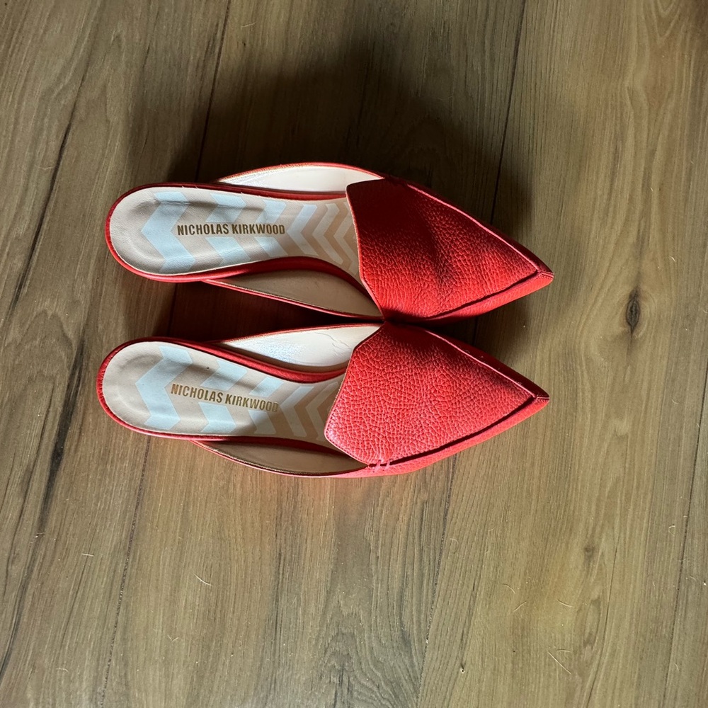 Nicholas Kirkwood Red Pointed Mules